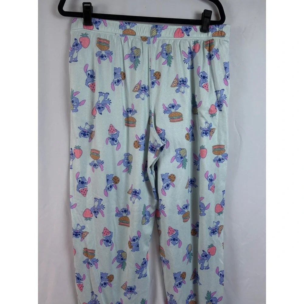 Disney Stitch Pajama Pants Lounge Sleepwear‎ Bottoms Light Blue Cartoon Print - Picture 7 of 8